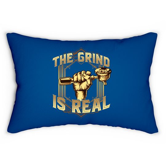 Discover The Grind is Real Funny Baristar Coffee Bar Gift Coffeemaker - Barista - Lumbar Pillows