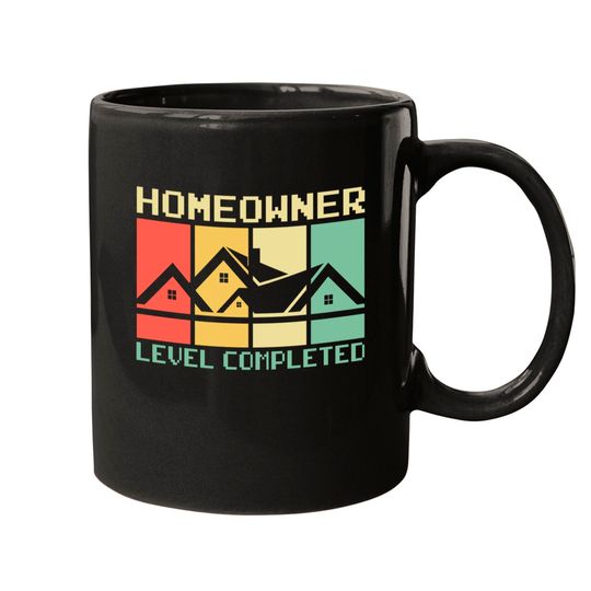 Discover Funny Proud New House Homeowner Level Completed Housewarming - Homeowner - Mugs
