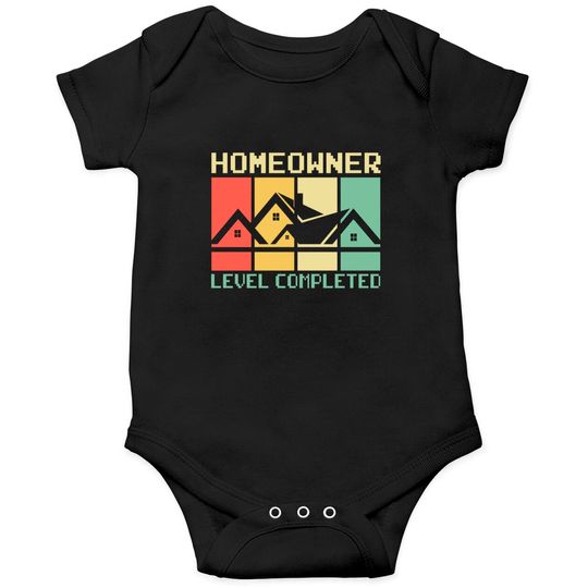 Discover Funny Proud New House Homeowner Level Completed Housewarming - Homeowner - Onesies
