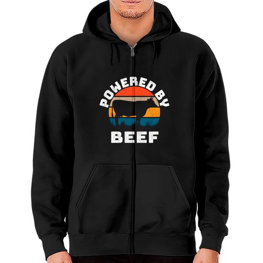 Discover Powered by Beef. Brisket, Ribs Steak doesn't matter we eat all the BBQ Meat - Powered By Beef - Zip Hoodies