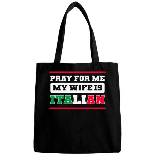 Discover Funny Italian Wife Italy Flag Proud American Grown - Italian American - Bags