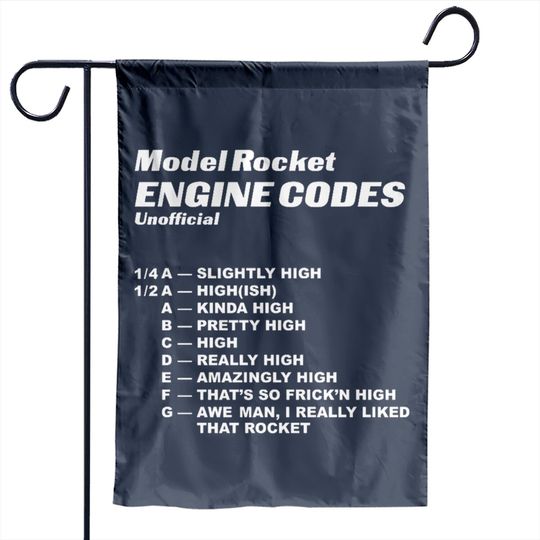 Discover un Model Rocket Engine Codes - Rocket - Garden Flags