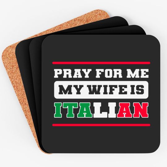 Discover Funny Italian Wife Italy Flag Proud American Grown - Italian American - Coasters