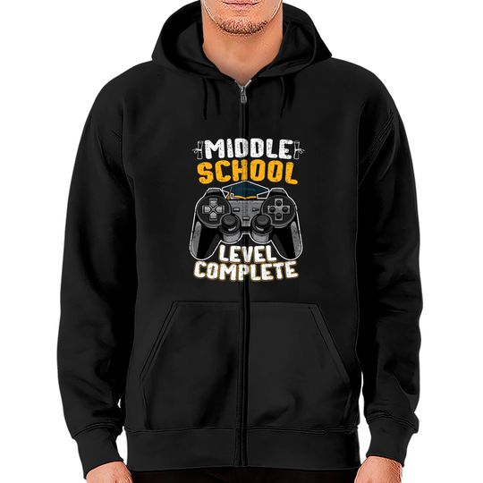 Discover Middle School Level Complete Gamer Graduation - Middle School Level Complete - Zip Hoodies