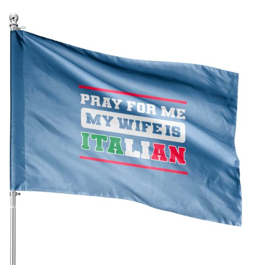 Discover Funny Italian Wife Italy Flag Proud American Grown - Italian American - House Flags