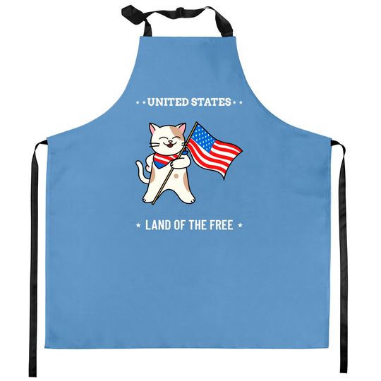 Discover 4th of July Cat - 4th Of July Cat - Kitchen Aprons