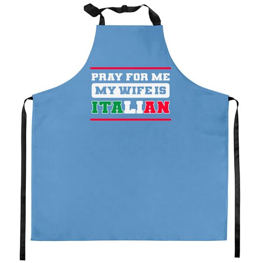 Discover Funny Italian Wife Italy Flag Proud American Grown - Italian American - Kitchen Aprons