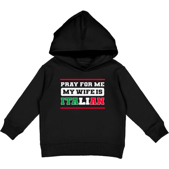 Discover Funny Italian Wife Italy Flag Proud American Grown - Italian American - Kids Pullover Hoodies