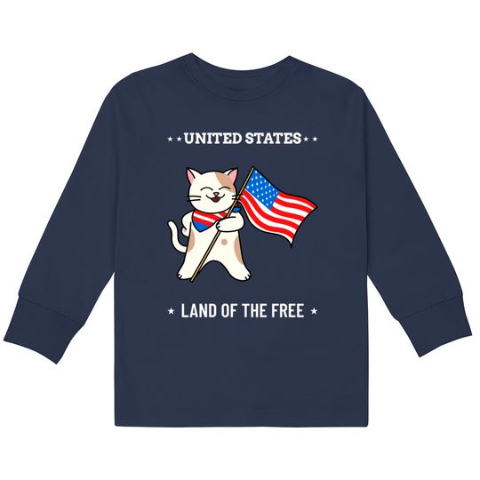 Discover 4th of July Cat - 4th Of July Cat -  Kids Long Sleeve T-Shirts