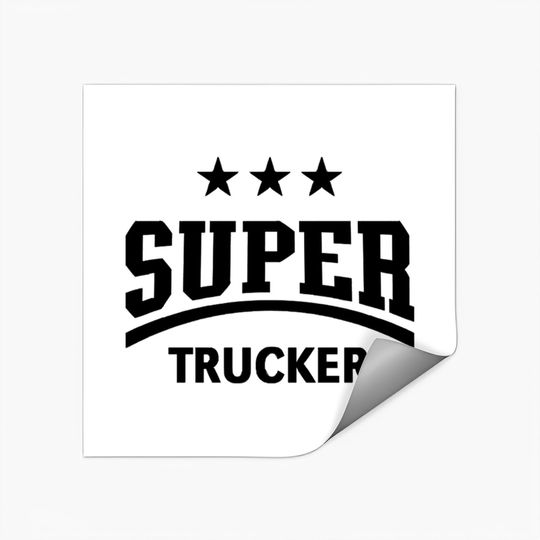 Discover Super Trucker (Truck Driver / Truckman / Black) - Trucker - Stickers