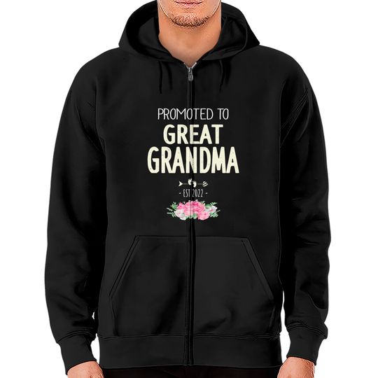 Discover Promoted To Great Grandma 2022 - Promoted To Great Grandma 2022 - Zip Hoodies