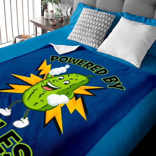 Discover Funny Powered By Pickles Great Pickle Lover Gift Idea - Pickle - Baby Blankets