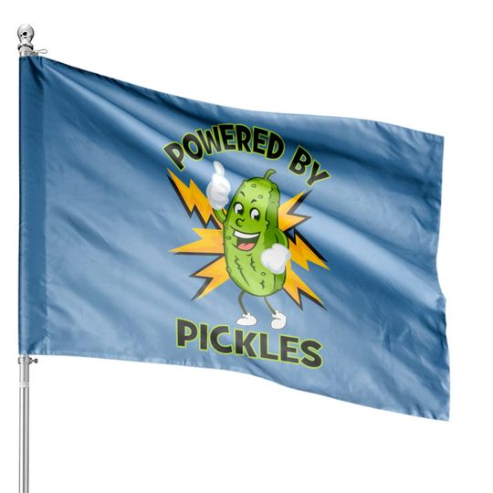 Discover Funny Powered By Pickles Great Pickle Lover Gift Idea - Pickle - House Flags
