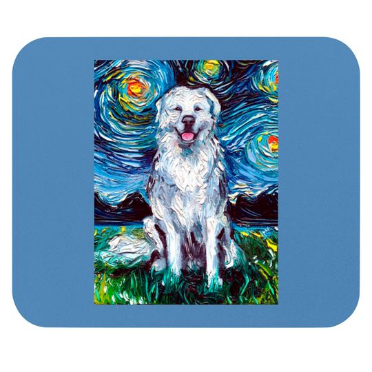 Discover Great Pyrenees Night - Great Pyrenees - Mouse Pads
