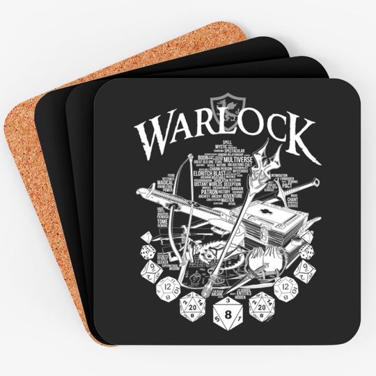 Discover RPG Class Series: Warlock - White Version - Warlock - Coasters