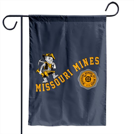 Discover Missouri Mines UMR - Miner Vintage Logo - Rolla - Garden Flags