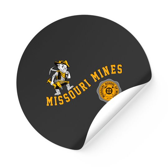Discover Missouri Mines UMR - Miner Vintage Logo - Rolla - Stickers