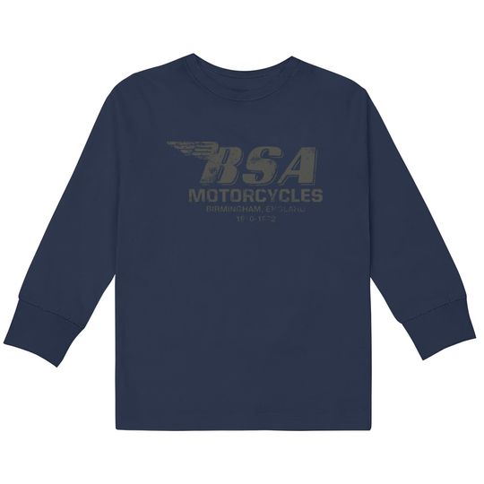 Discover BSA Birmingham Logo British Motorcycles Tee  Kids Long Sleeve T-Shirts