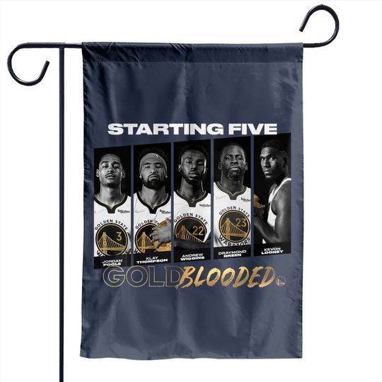 Discover Warriors Gold Blooded Garden Flag, Standing Five Gold Blooded Garden Flags,