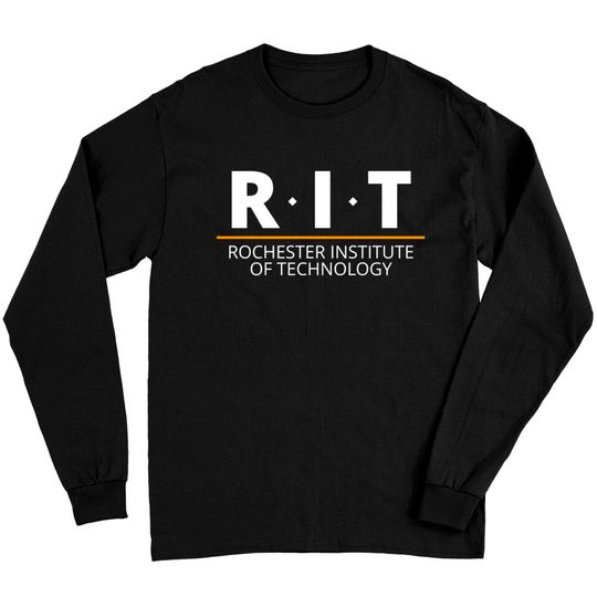 Discover R.I.T | Rochester Institute of Technology (Dot, White, Orange Bar) - Rit - Long Sleeves