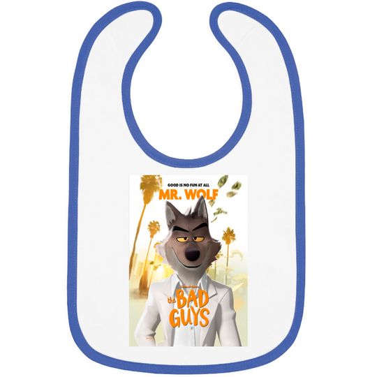 Discover The Bad Guys Movie 2022, Mr Wolf  Classic Bibs