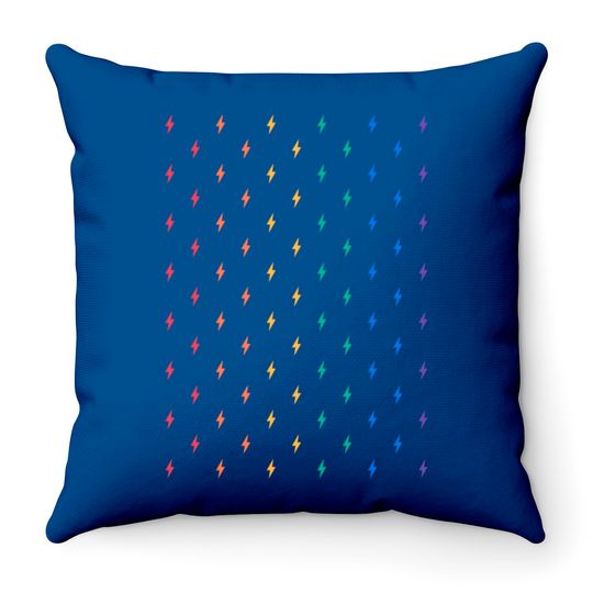 Discover Rainbow Lightning Bolts - Rainbow - Throw Pillows