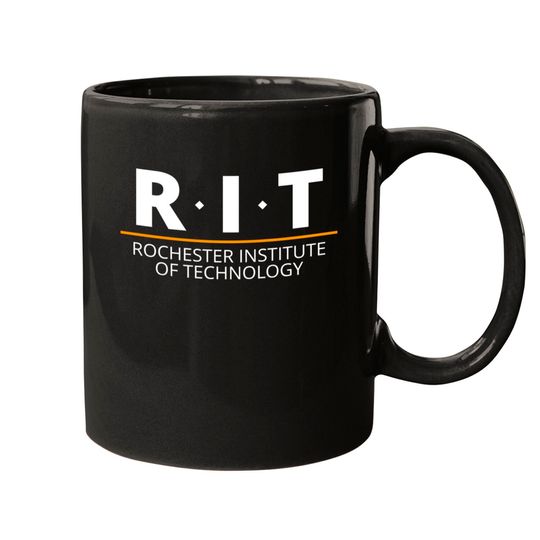 Discover R.I.T | Rochester Institute of Technology (Dot, White, Orange Bar) - Rit - Mugs
