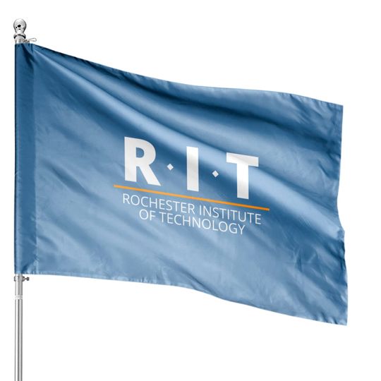 Discover R.I.T | Rochester Institute of Technology (Dot, White, Orange Bar) - Rit - House Flags