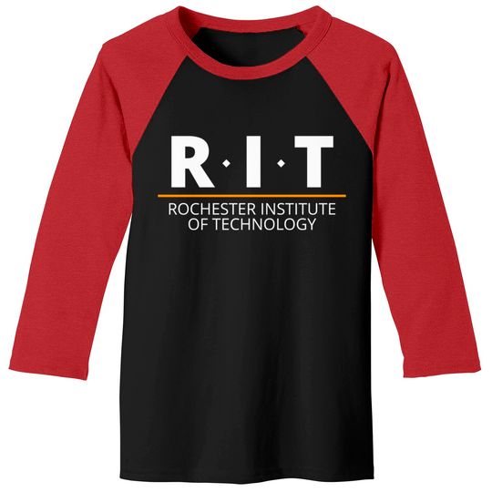 Discover R.I.T | Rochester Institute of Technology (Dot, White, Orange Bar) - Rit - Baseball Tees