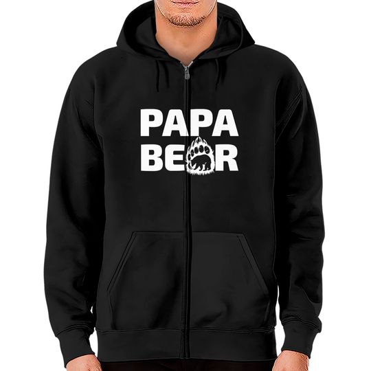 Discover papa bear - Papa Bear Father Day Gift Idea - Zip Hoodies