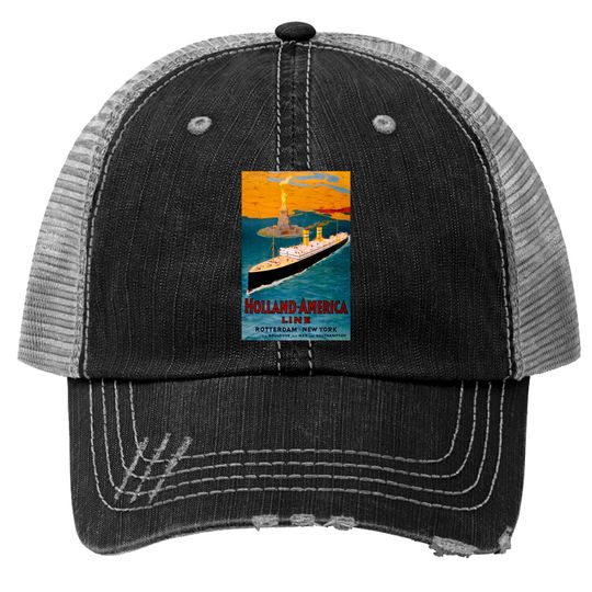 Discover Vintage Travel Poster USA Holland America Line - Holland - Trucker Hats