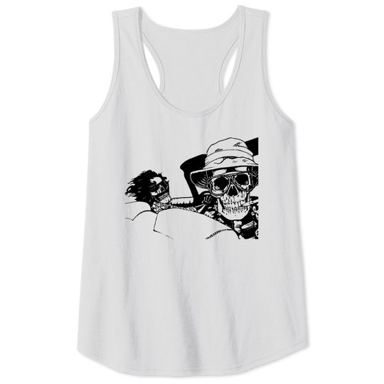 Discover Tank Tops Fear Loathing Las Vegas Skull Skeleton Bat Country Dr. Gonzo Hunter S Thompson Cult Movie Psychedelic Trippy LSD Acid