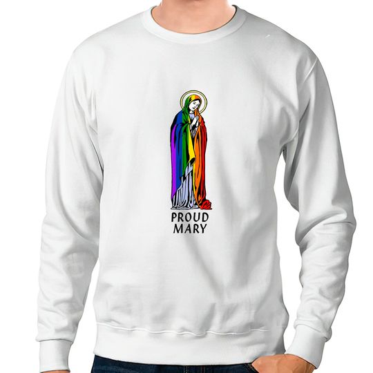 Discover Mother Mary Shirt, Mother Mary Gift, Christian Shirt, Christian Gift, Proud Mary Rainbow Flag Lgbt Gay Pride Support Lgbtq Parade Sweatshirts