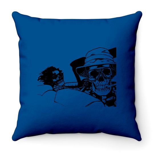 Discover Throw Pillows Fear Loathing Las Vegas Skull Skeleton Bat Country Dr. Gonzo Hunter S Thompson Cult Movie Psychedelic Trippy LSD Acid