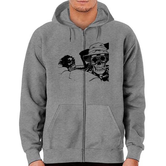 Discover Zip Hoodies Fear Loathing Las Vegas Skull Skeleton Bat Country Dr. Gonzo Hunter S Thompson Cult Movie Psychedelic Trippy LSD Acid