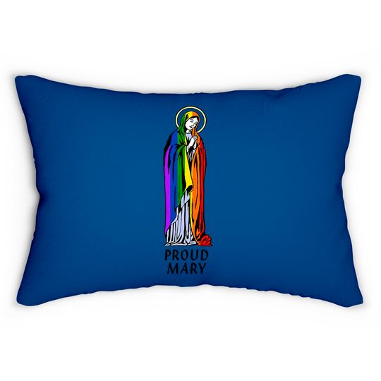 Discover Mother Mary Lumbar Pillow, Mother Mary Gift, Christian Lumbar Pillow, Christian Gift, Proud Mary Rainbow Flag Lgbt Gay Pride Support Lgbtq Parade Lumbar Pillows
