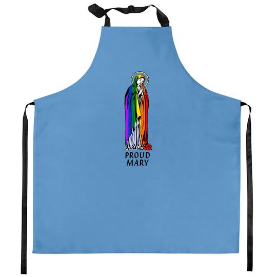 Discover Mother Mary Kitchen Apron, Mother Mary Gift, Christian Kitchen Apron, Christian Gift, Proud Mary Rainbow Flag Lgbt Gay Pride Support Lgbtq Parade Kitchen Aprons