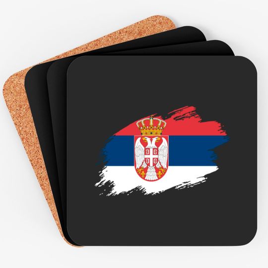 Discover Serbia Serbian flag Coasters