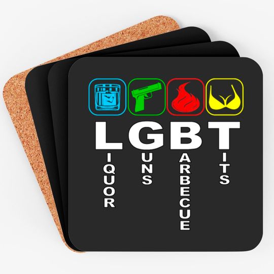 Discover LGBT Parodie Liquor Guns Barbecue Tits Coasters