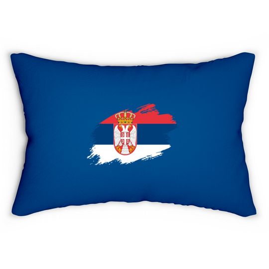 Discover Serbia Serbian flag Lumbar Pillows