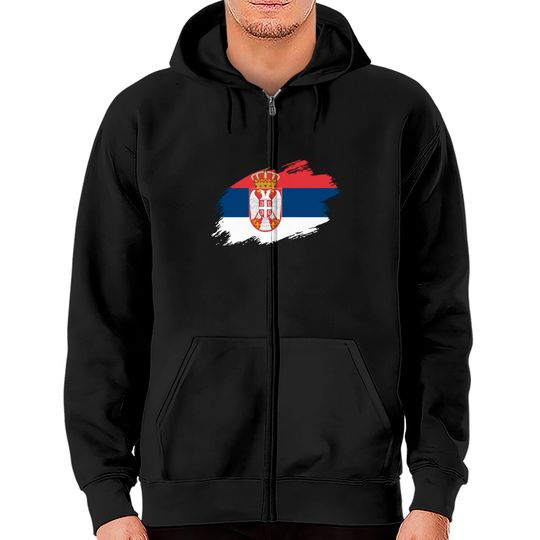 Discover Serbia Serbian flag Zip Hoodies