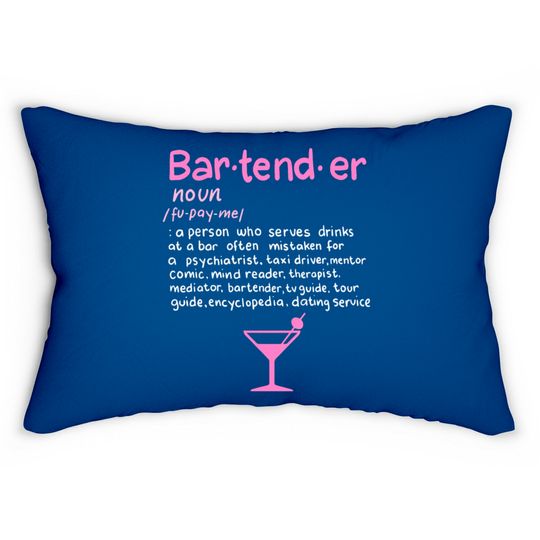 Discover Bartender Noun Definition Lumbar Pillow Funny Cocktail B Lumbar Pillows