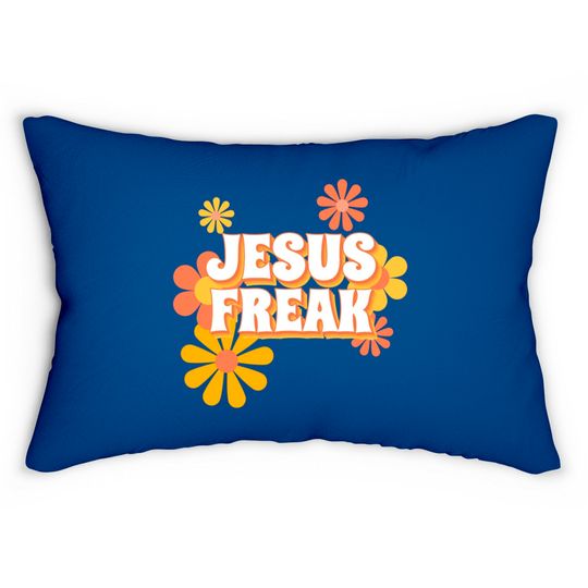 Discover Retro Jesus freak hippie flowers-vintage Jesus Lumbar Pillows