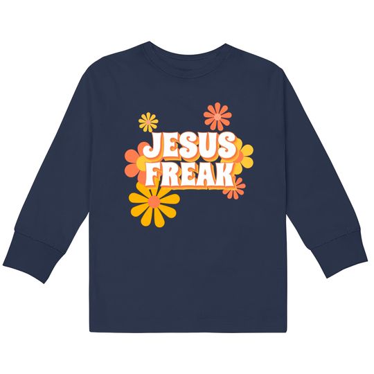 Discover Retro Jesus freak hippie flowers-vintage Jesus  Kids Long Sleeve T-Shirts