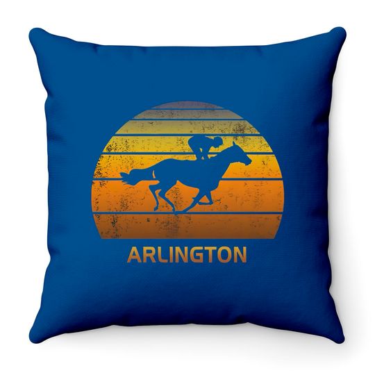 Discover Retro Arlington Illinois Horse Racing Park Throw Pillow Throw Pillows
