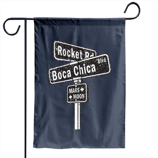 Discover SpaceX Boca Chica Road Sign distressed design Garden Flags