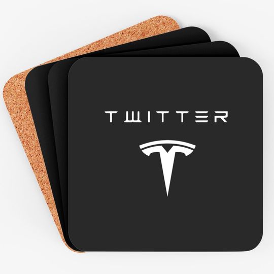 Discover New Elon Musk Twitter Tesla Logo Coasters