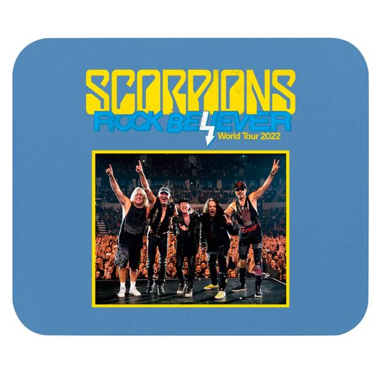 Discover Scorpions Rock Believer World Tour 2022 Mouse Pad, Scorpions Mouse Pad, Concert Tour 2022 Mouse Pads, Scorpions Band Mouse Pads