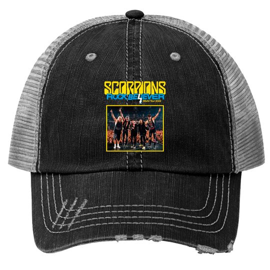 Discover Scorpions Rock Believer World Tour 2022 Trucker Hat, Scorpions Trucker Hat, Concert Tour 2022 Trucker Hats, Scorpions Band Trucker Hats