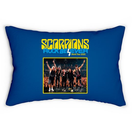 Discover Scorpions Rock Believer World Tour 2022 Lumbar Pillow, Scorpions Lumbar Pillow, Concert Tour 2022 Lumbar Pillows, Scorpions Band Lumbar Pillows